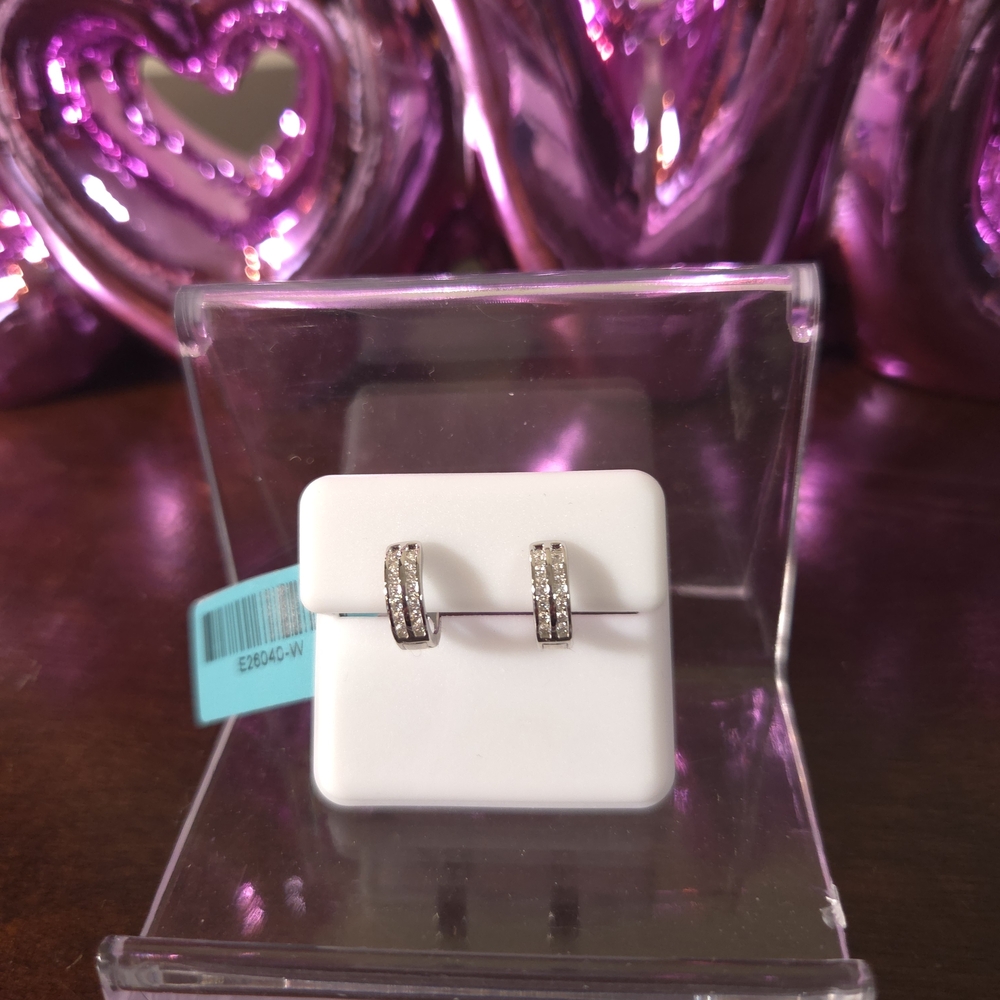 SterlingSilver Moissanite NWT Huggie Hoop Earrings